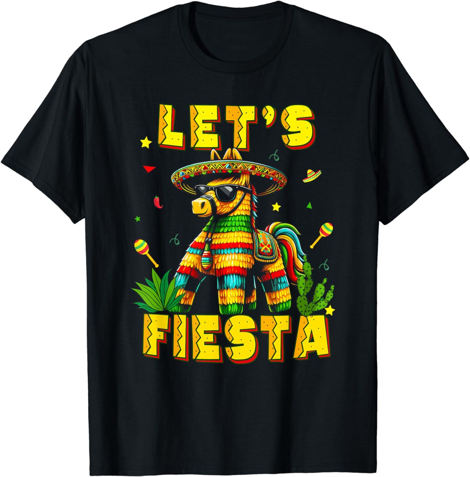Let s Shirt Party Fiesta Printed T-Shirt Tops Hot Chili Tee Mexican Amigo Cinco De Mayo Sombrero Streetwear Mariachi Music S
