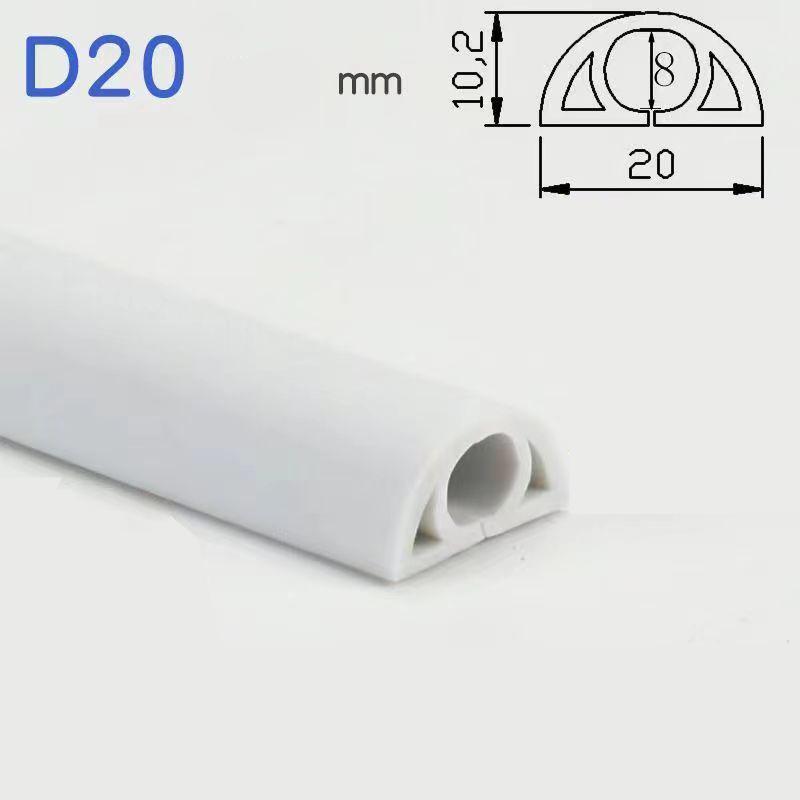PVC Flexible Rubber Cable Protection Trough, Pressure-resistant Cable Tray, Rubber Strip Trunking for Electrical Wire Storage