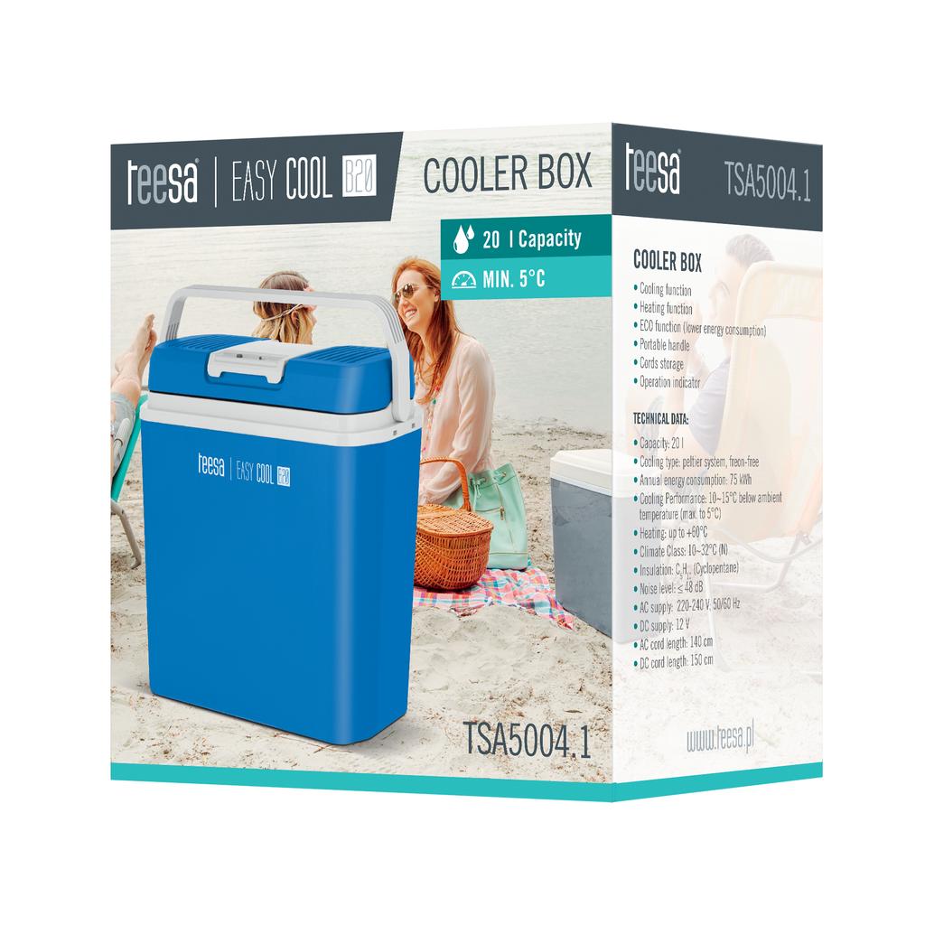 Geladeira de viagem para carro pequena 20L 230V 12V função de aquecimento Teesa B20