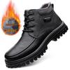 Extra-Large Men's Leather Martin Boots, Size 47-51, Wide Fit, Thick Sole, Mid-Top, Plus Velvet, Autumn/Winter