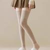 Knit Cotton Thermal Knee-High Socks Soft Warm Leg Warmers Solid Colors Light Stockings For Women Autumn Winter Home Office Wear