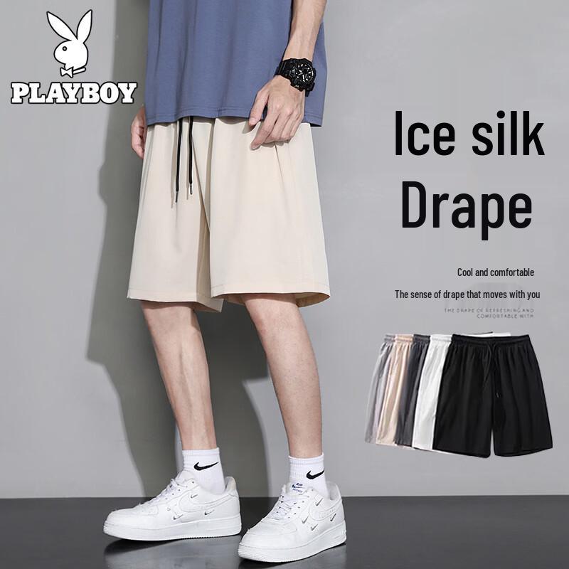 PLAYBOY Men s Ice Silk Loose Fit Basketball Shorts 5XL