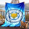 Warm Flannel Blanket Leicester City Pattern, Lightweight Comfortable Throw Blanket for Bed Sofa Use
