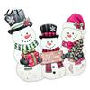 Santa Claus Decor Christmas Wooden Hanging Sign, 2D Snowman Welcome Door Plaque, Xmas Wall Farmhouse Art Ornament, Holiday for Front Porch, Entryway,