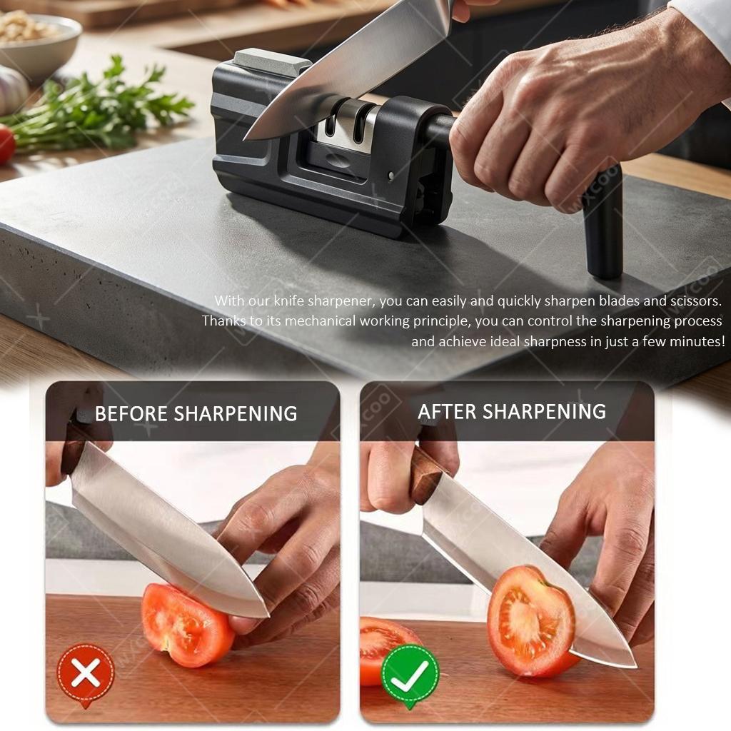 Knife Sharpener Home-use Polish Blades Best Kitchen Scissor Knife Quick Sharpening Tool Non-slip Base Whestone Accessories