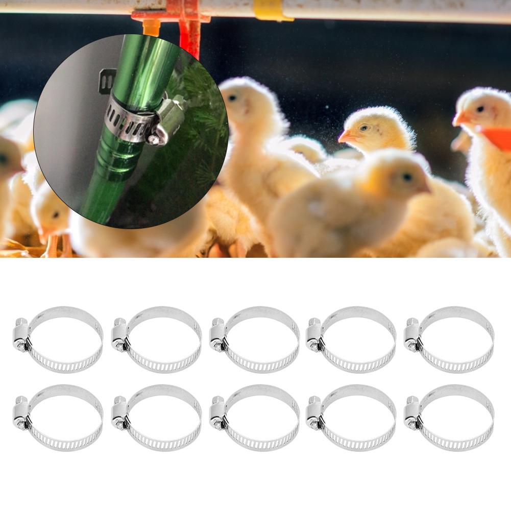 10Pcs 3.5cm Drive Hose Clamps Stainless Steel Water Square Pipe Fastener Buckle