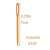 100 Plastic Sewing Needles, Big-eyed Children's Sewing Needles, 7cm/2.7inch Hand Sewing Needles, Training Needles