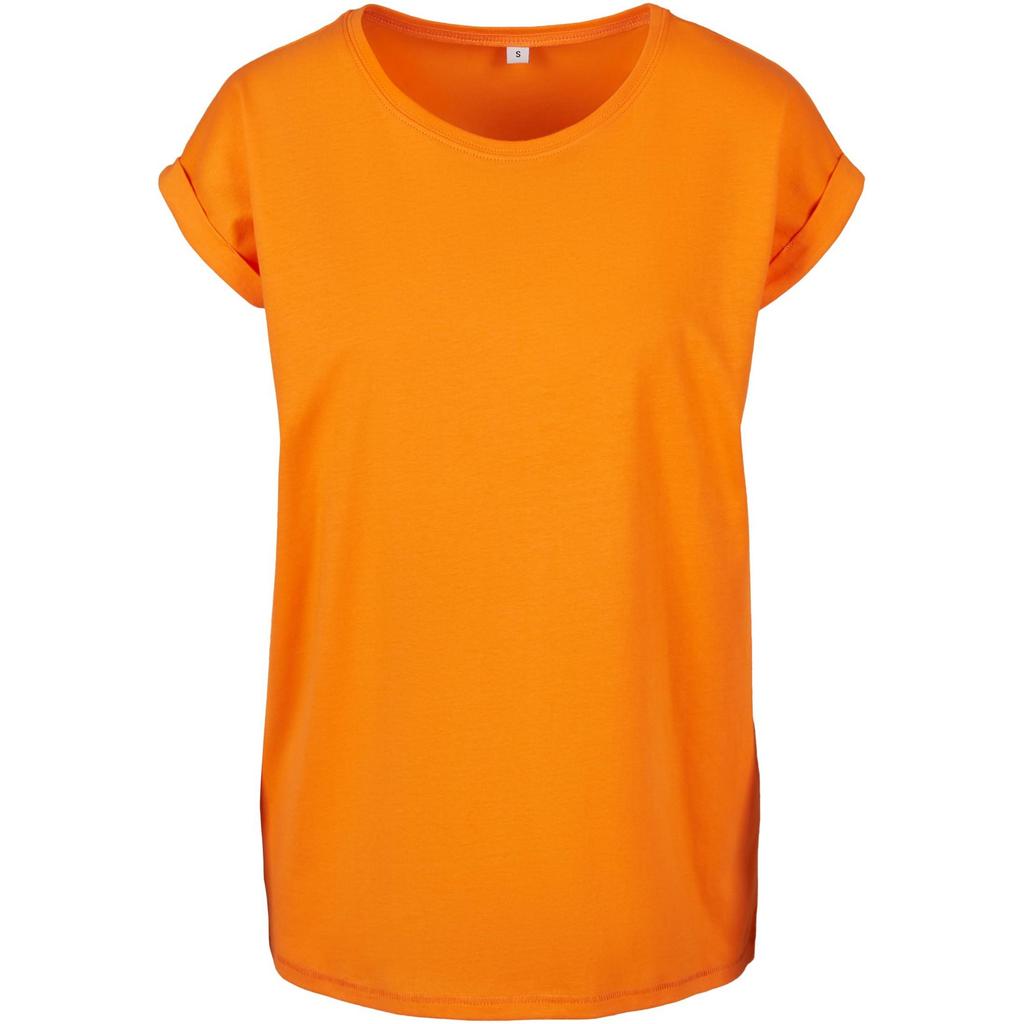 Build Your Brand Womens/Ladies Cotton Extended Shoulder T-Shirt