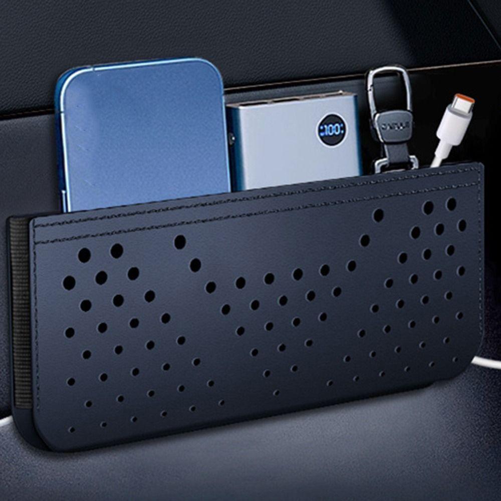 Scratch Resistant Multi-Functional Hanging Bag PU Leather Car Sundries Box  Card Bill Storage