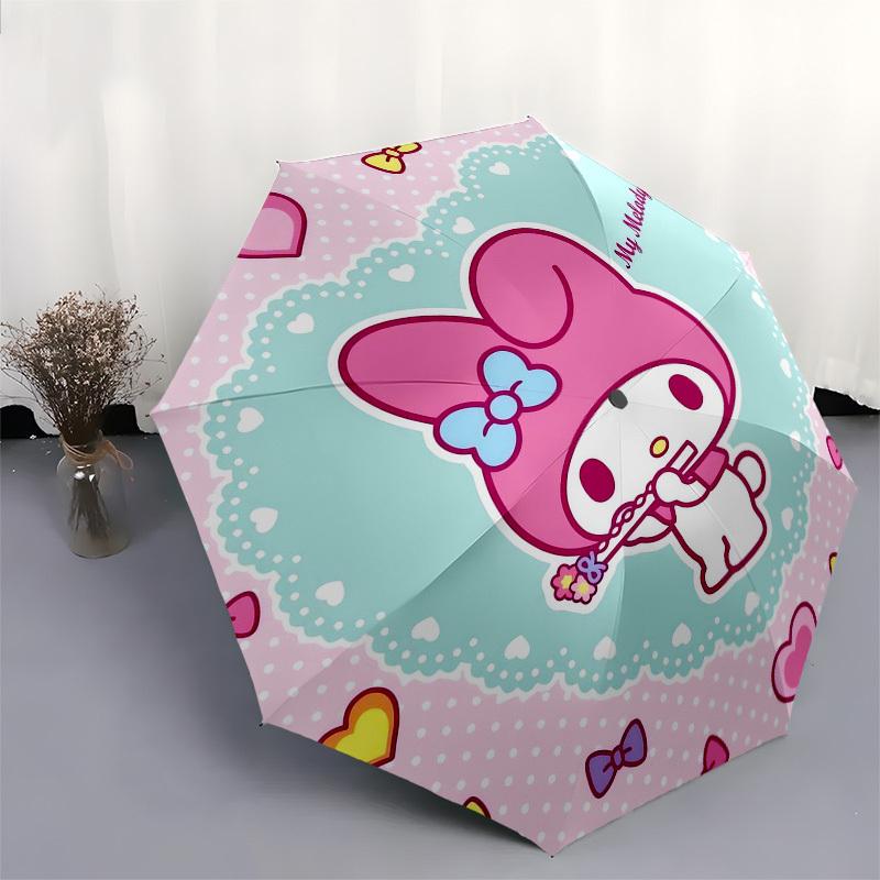 1pc My Melody Cute Bunny with Bow Umbrella with Plastic Handle,Suitable for All Seasons Home Travel Outdoor UmbrellaSanlio417