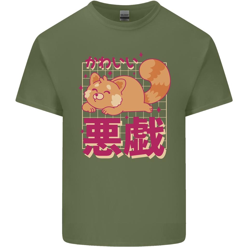 Kawaii Red Panda Japanese Cute Unisexs Light Cotton TShirt