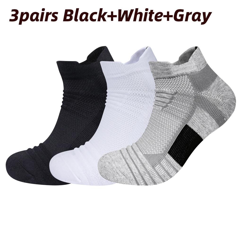 3 Pairs Men Women Sports Socks Low Cut New Style Cushioned Breathable Socks For Running Hiking Cycling Basketball