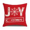 New Red and White Christmas Pillowcase Homewares Cartoon Elk Linen Sofa Pillowcase