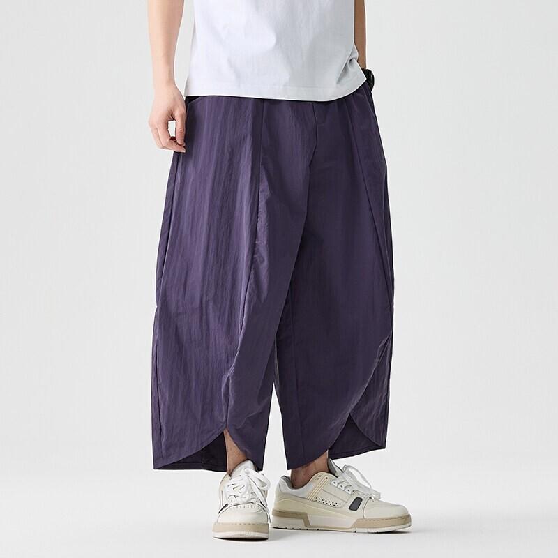 2025 Sommer Herren Weitbeinige Hosen Herren Lässig Einfarbig Hosen Japanische Stile Samurai Kostüm Haremshosen Herren Laternenhose