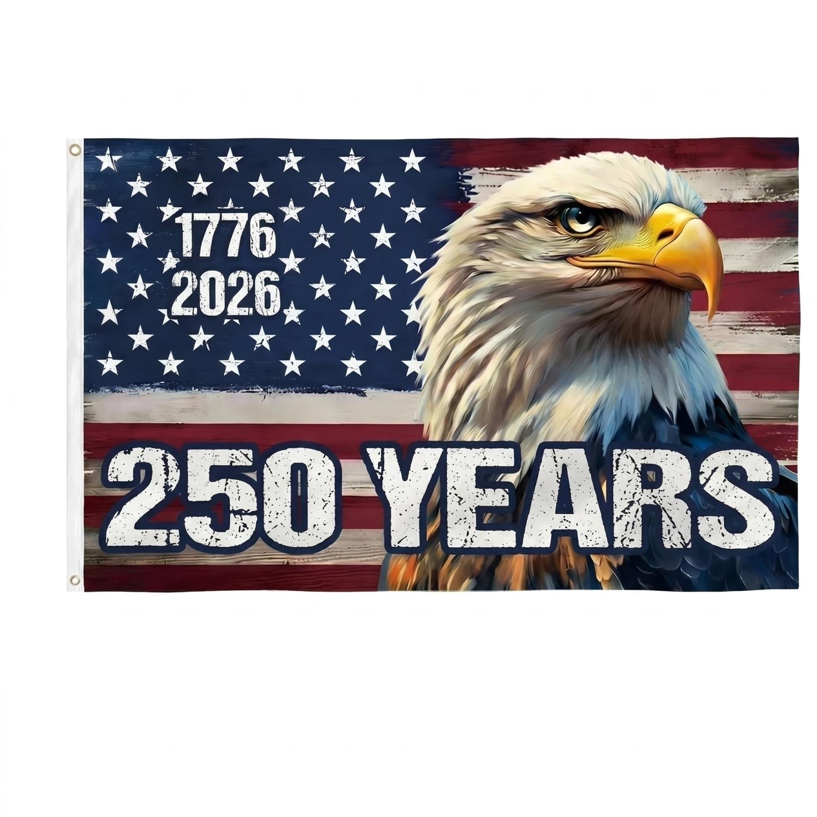 250th Anniversary Commemorative Flag 3x5 Feet Single Layer Double Sided Printed Durable Outdoor Flag One Size