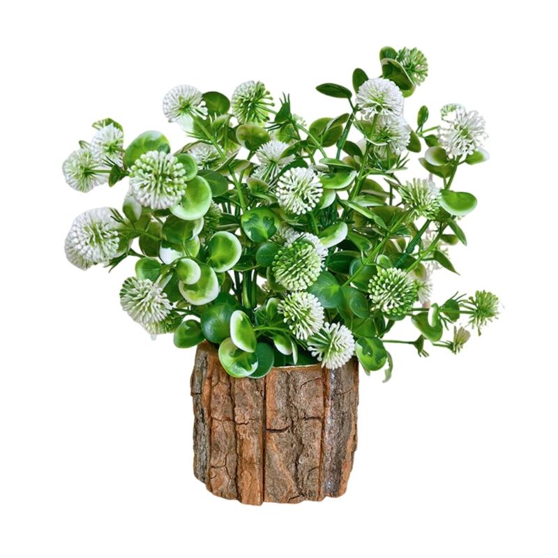 

Realistic Potted Plant Decoration Artificial Potted Plant Ornament for Office Desk Living Room Kitchen Decoration білий
