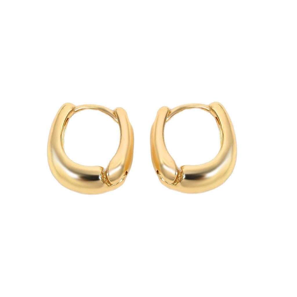 Galvanisierte 18K Gold Geometrische Creolen: Hochwertiges minimalistisches Design für Frauen