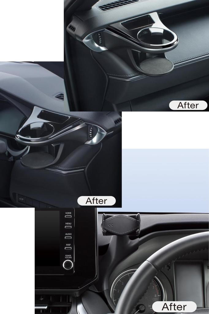 Tsuchiya Yac Air Conditioner Drink Holder Set for Driver and Passenger Includes Smartphone and for the 80 Series Toyota Harrier Vehicle-Specific