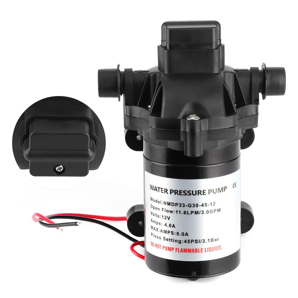12V 3.0GPM 45PSI Diaphragm Water Pump Self Priming High Pressure for Marine Boat RV