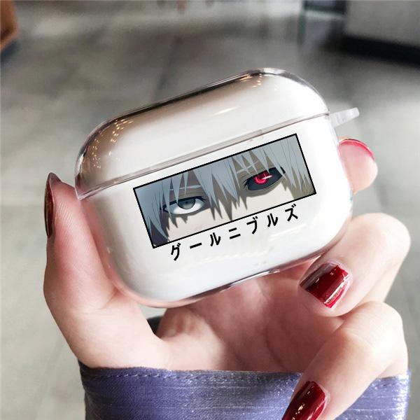 Japonský Anime Tokyo Ghoul Soft Protector Cover Box pro Apple Airpods 1 2 3 Pro Cartoon Transparentní pouzdro AirPods
