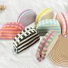 Cute Dopamine Striped Cosmetic Bag Shell-shaped Large Capacity Travel Toiletry Bag Portable Zipper Storage Pouch Bag