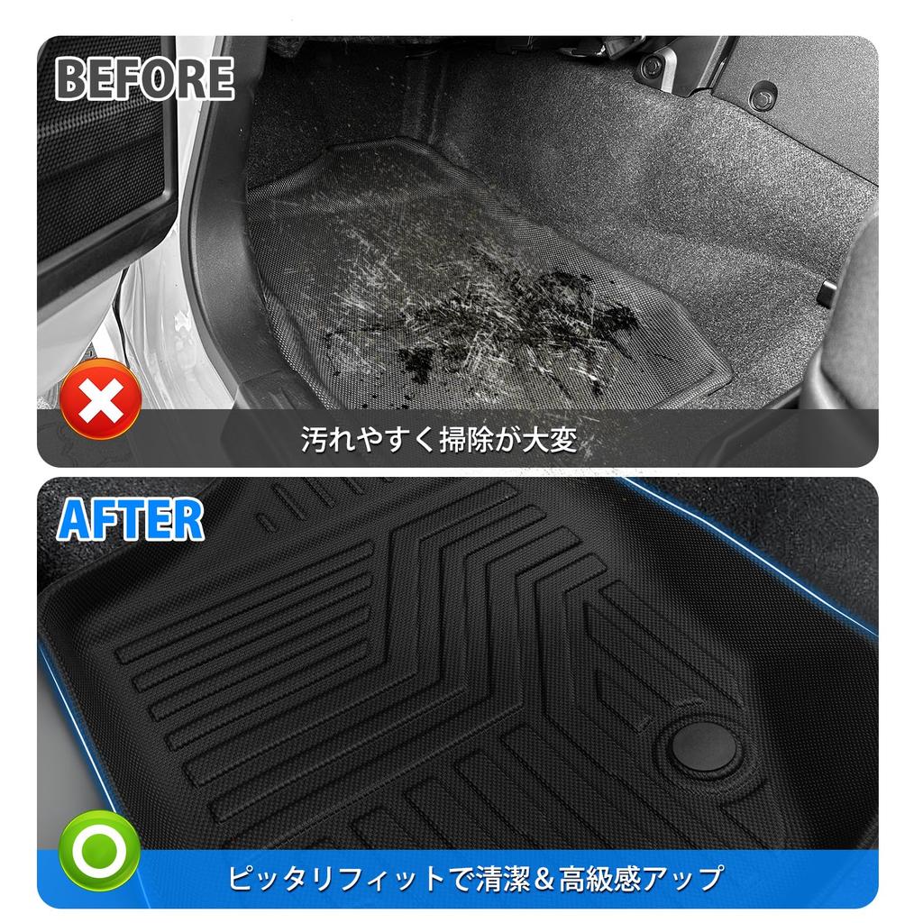 Virauto 3D Floor Mats for Suzuki New Jimny and JC74W Automatic Transmissions Compatible with and Nomad 2018 and TPE Scratch and Stain Abrasion Easy