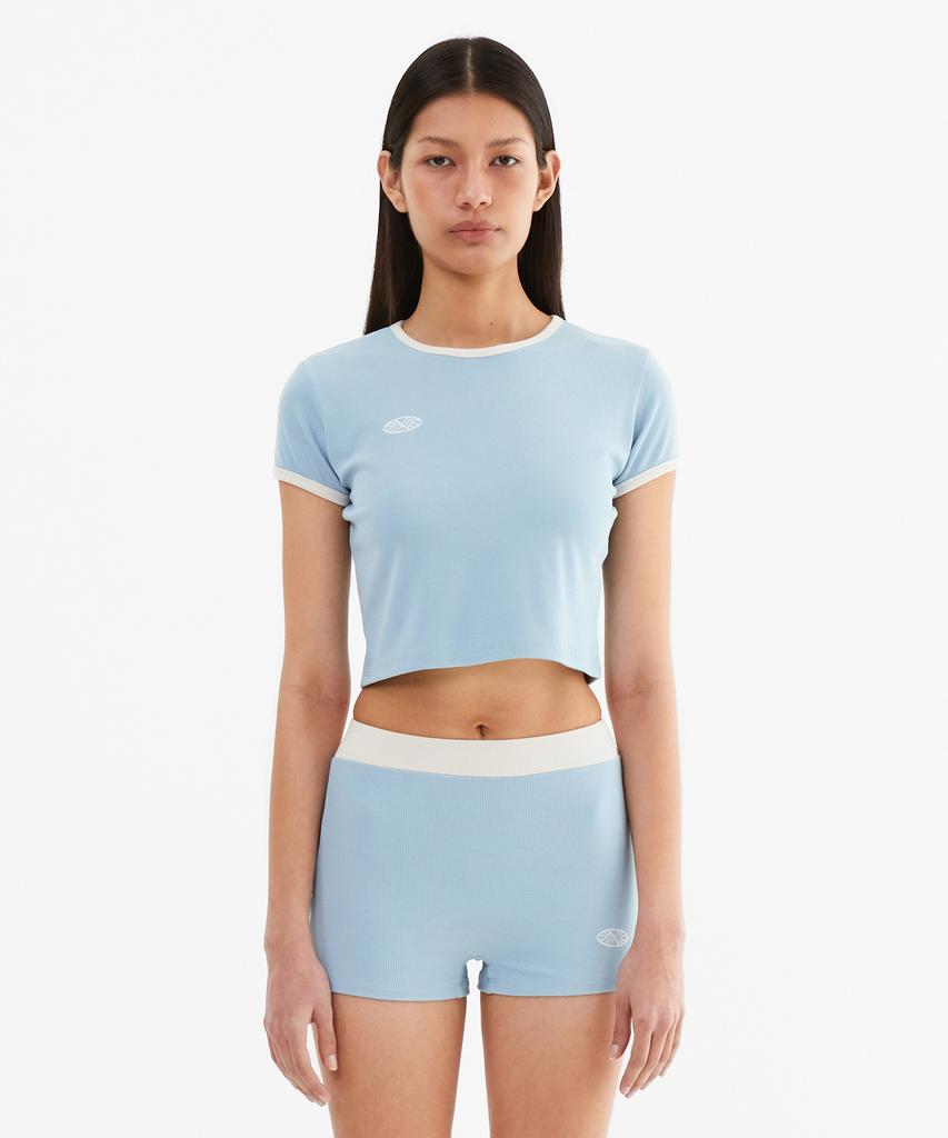 Minasu Mns Span Crop T Shirt_Skyblue