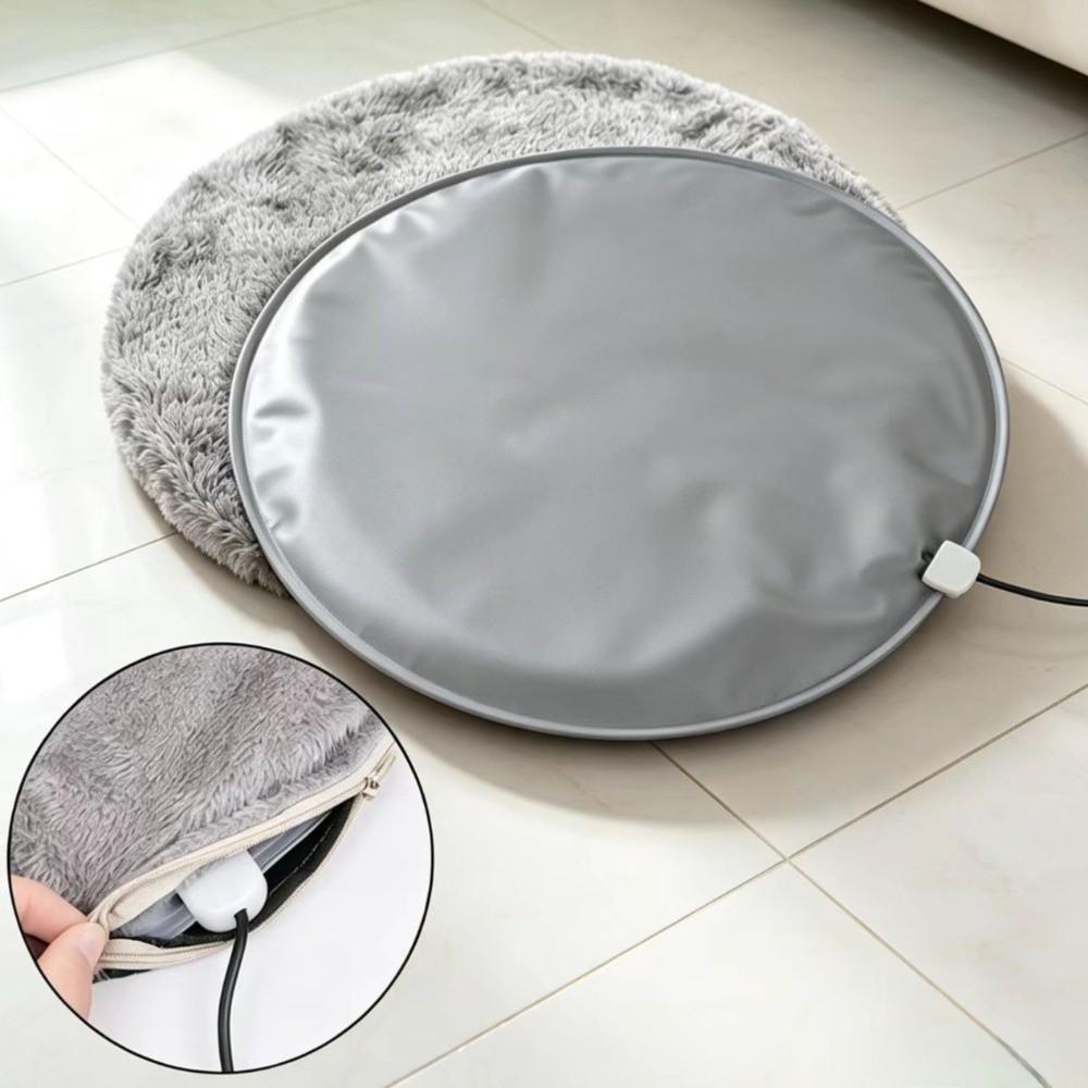 USB Charging Pet Plush Electric Blanket Soft Warm Thickened Cat Heating Pad Temperature Control Non-slip Pet Heating Mat