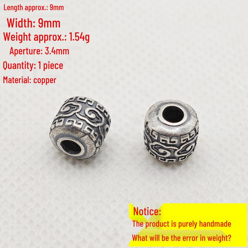 925 Sterling Silver Four-Leaf Clover Square Bead Spacer for DIY Crystal Bracelets