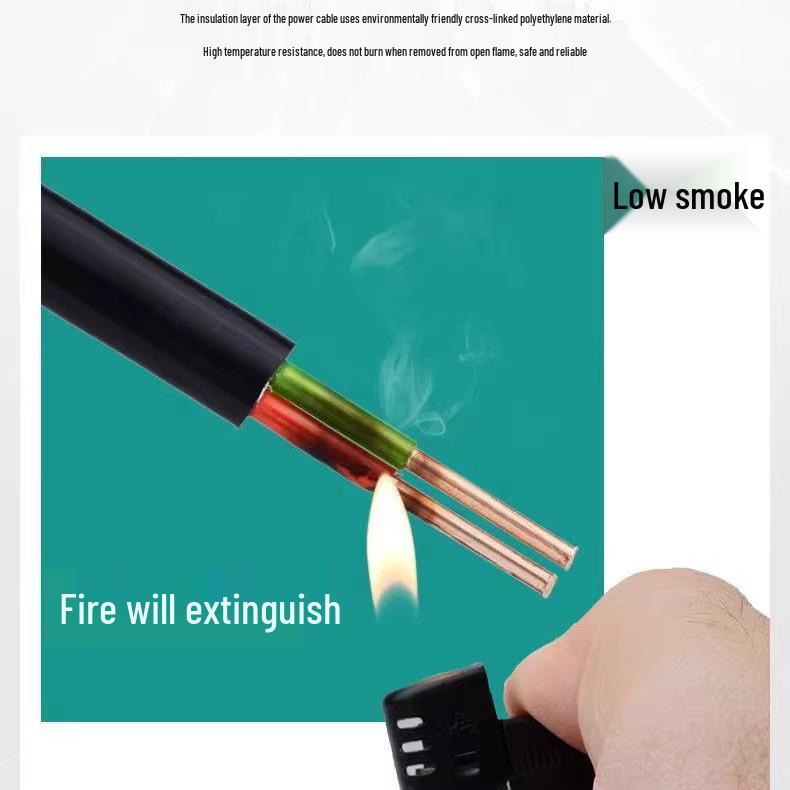 Hengfei Flame Retardant Pure Copper Power Cable for Charging Pile & Air Conditioner (2*6, 3*6 Square ZC-YJV)