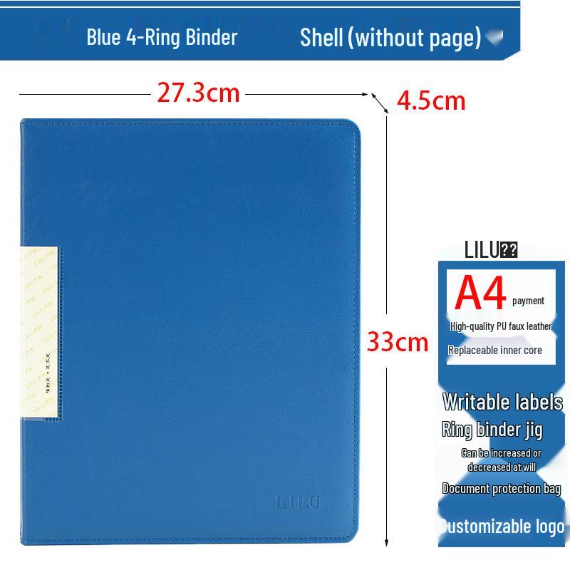 Transparent A4 Ring Binder: Black, Punchable, Photo Album, Contract Archive Folder