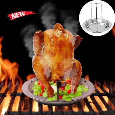 Kızartma Tavuk Tutucu Paslanmaz Çelik Kavurma Rafı Barbekü Standı Izgara Tava