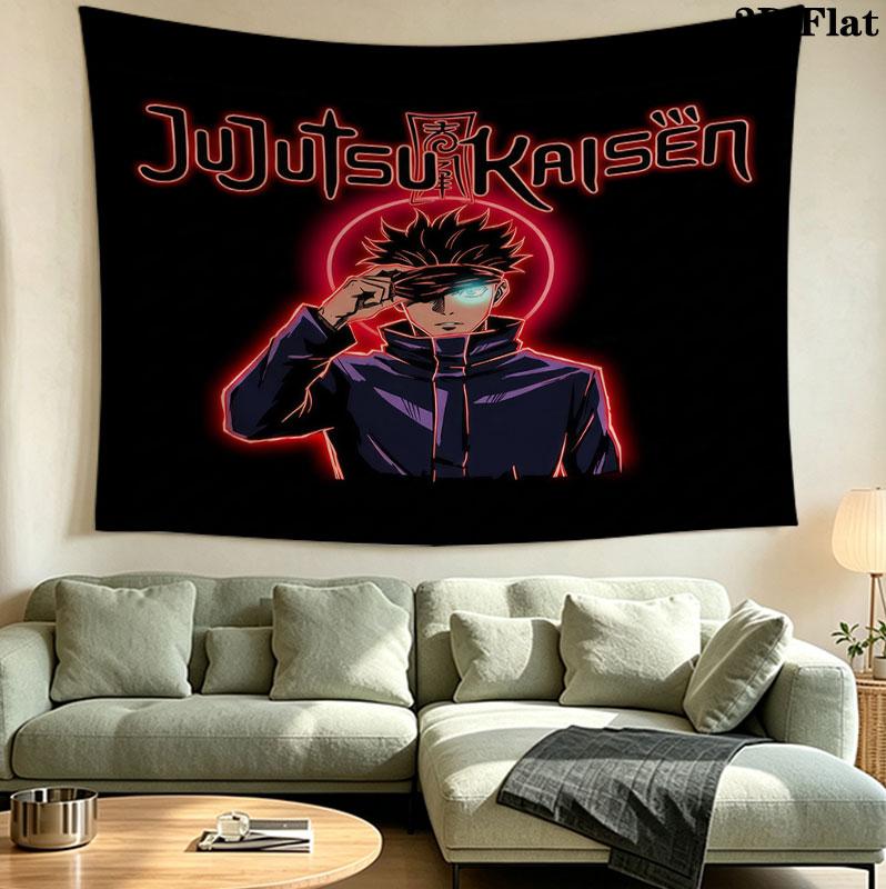 Jujutsu Kaisen Nástěnná tapiserie Estetické závěsné na zeď Potiskovaná látková přikrývka Dekorativní tapiserie Pro ložnici Obývací pokoj Domácí dekorace
