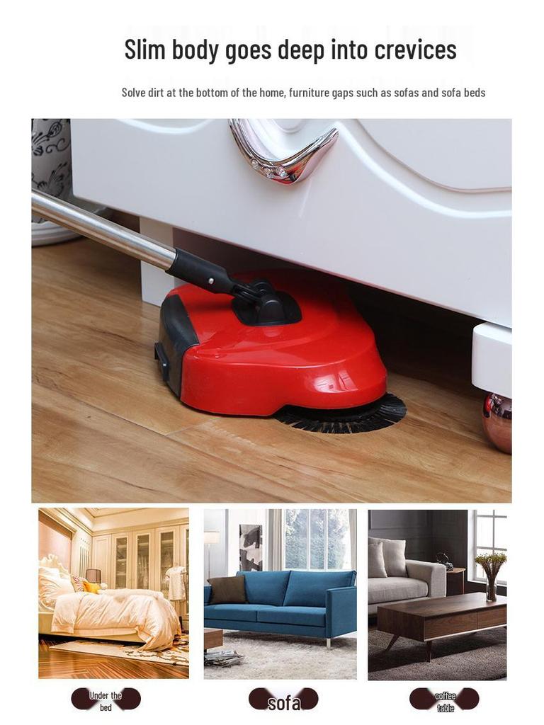 2-in-1 Mop and Broom Sweeper: Household Lazy, Push-Type Vacuum Cleaner