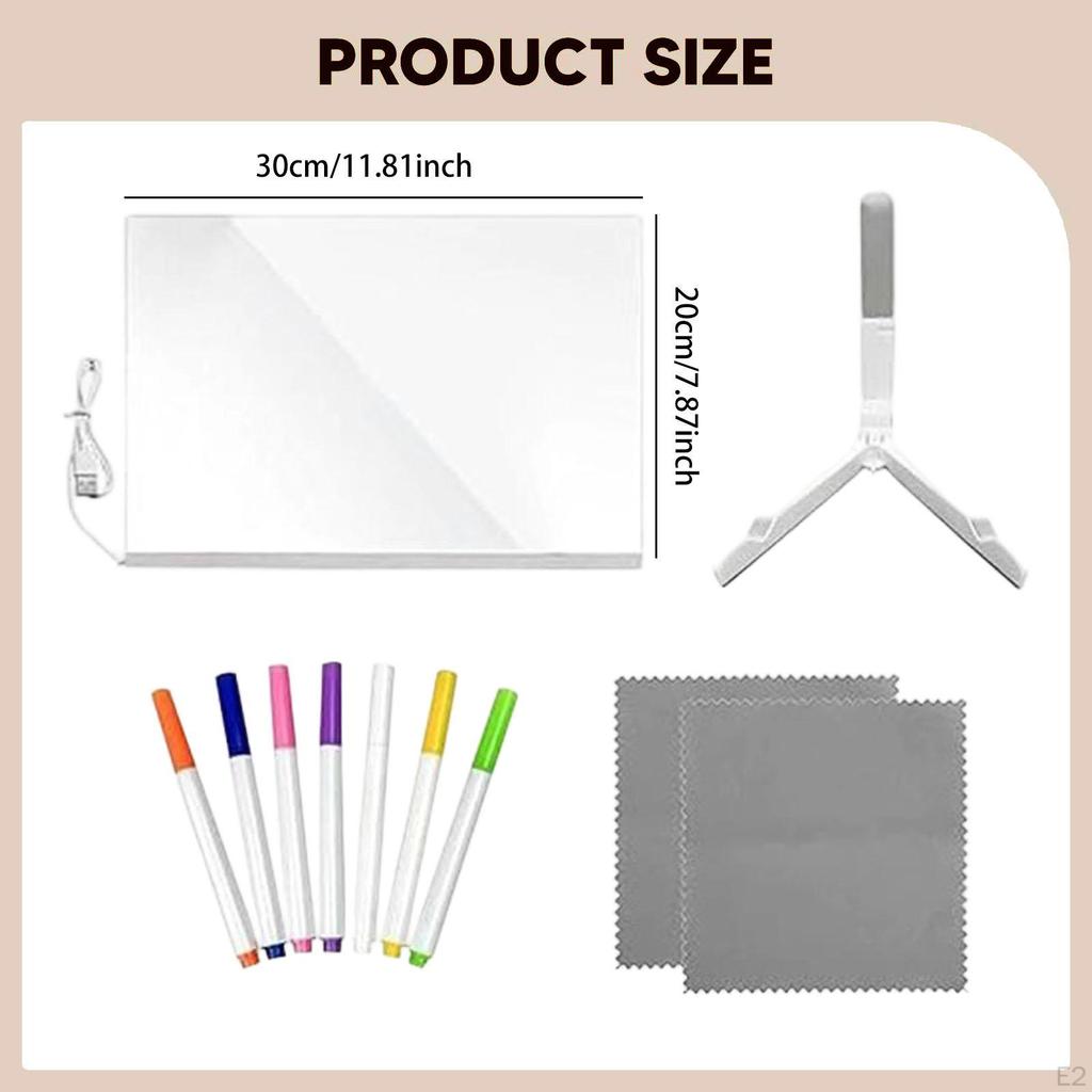 LED-Message Board Acryl Whiteboard Kreativ Löschbar mit 7 bunten Stiften für Jahrestag