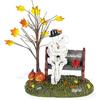 Halloween Village Accessories, Kiss of Death Figurines, Spooky Skeleton and Pumpkin Statue LED Lights Decorations Holiday Gifts