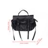 Ladies Vintage Denim Splicing Tote Bag Rivet Long Shoulder Strap Tassel Crossbody Bag