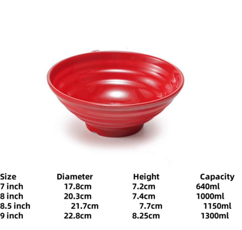Melamine Noodle Bowl Household Plastic Tableware Restaurant big round Ramen Salad Bowl Thickened Not Easily Broken Soup Bowls