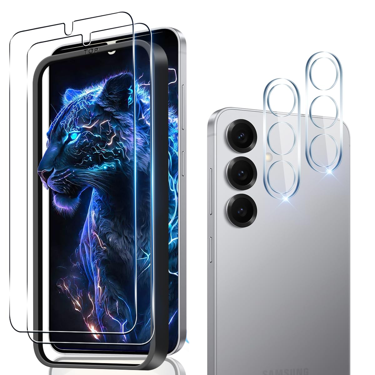 

из 2 2 шт. с направляющей Совместимо с Galaxy S25 стеклянная пленка для камеры пленка японского материала Asahi Для Galaxy S25 закаленная защитная ЖК-панель 9H полная