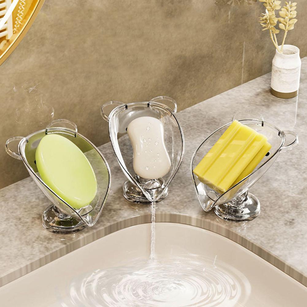 Suction Mount SOAP Dish with Smart Tilt Design to Prevent Water Buildup