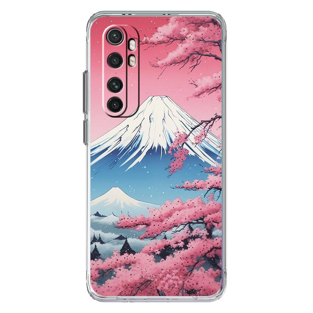 Phone Case For Xiaomi Poco X6 X5 NFC X3 F6 F5 Pro F4 F3 M3 14 13T 12T 12 13 Lite 11 Mi 5G Clear Cover Japanese Landscape