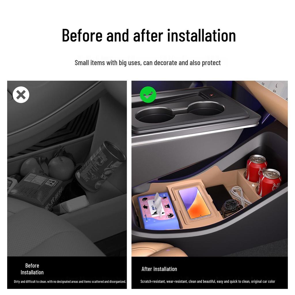 Fits 25 Jihu T5 Models: Non-Slip Silicone Lower Center Console Storage Box for Original Car Interior