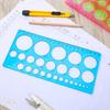 5 PCS Circle Template Plastic Circle Stencil Template Multi-Function Circles Oval Measuring Templates Measuring Geometry Ruler Formwork Drawings