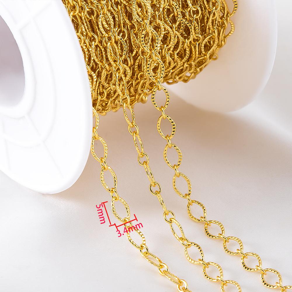 

2 yards 18K Gold Plated Metal Chain for Needlework Chains Part Jewelry DIY Necklaces Bracelets Making Accessories Chain Fittings 2 yards