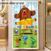 Beach TowelHey Duggee Custom Name Text Personalized Soft Towel for Beach Pool Indoor Home Decor Gift