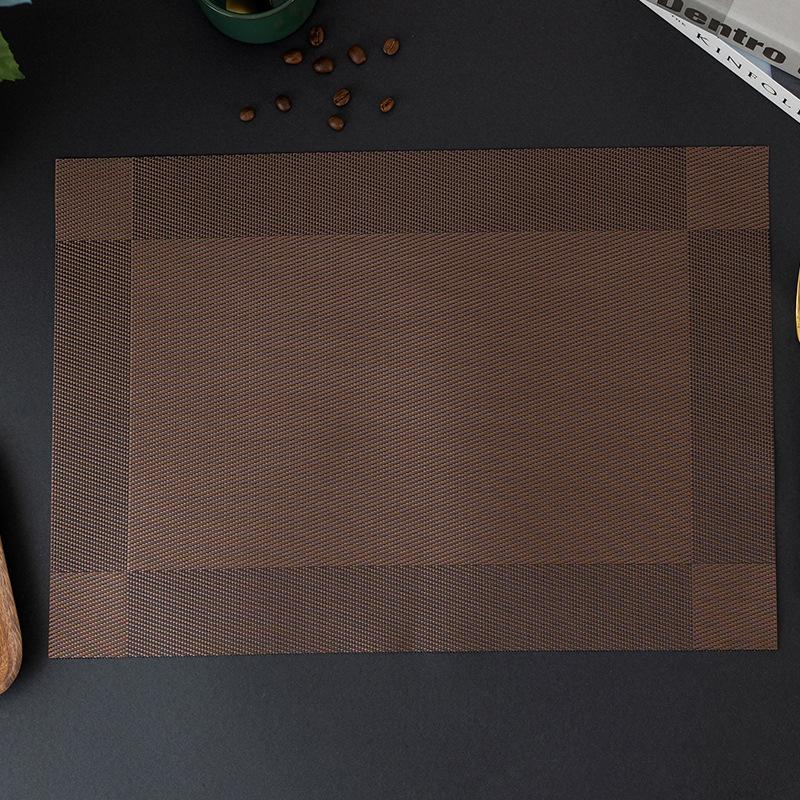 Place Mats Washable Easy To Clean Vinyl Dining Table Pads Durable PVC Weave Table Mats for Camp Party Hotel Home Decor