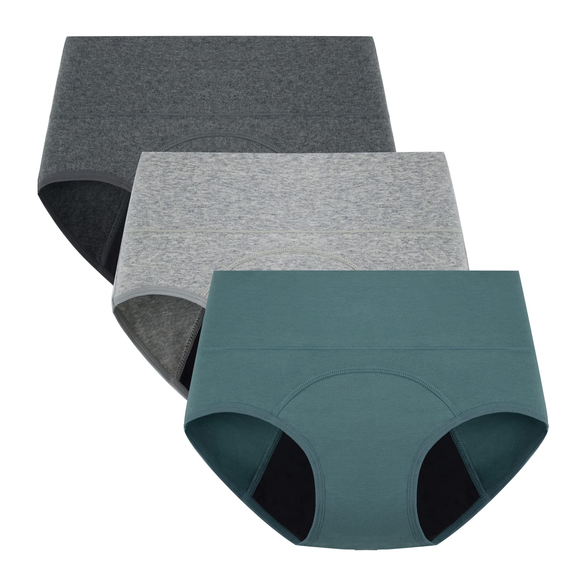 

Гигиенические шорты для менструального белья Высокий внутренний набор из 3 [POPKOK] Женщины, Шорты, Набор, Хлопок, Талия, Непротекаемые, Трусы, Нижнее белье, (Тьма