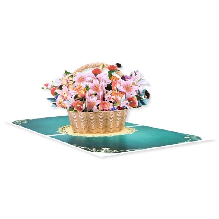 3D Greeting Card with Color Butterfly/Flower Busket Theme Optional for Birthdays, Anniversaries, and Holidays