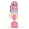1PC Pastel Rainbow Cloud 750ml Color Plastic Sports Water Bottle Leakproof Flip Straw Lid Suitable for Sports Office Home Use