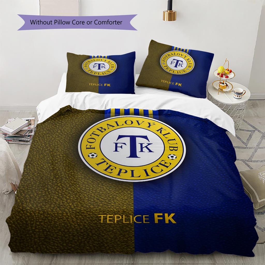 Teplice team logo Pattern Bedding Home Decoration Birthday Gift (1 * duvet cover + 2 * pillowcase, without core)
